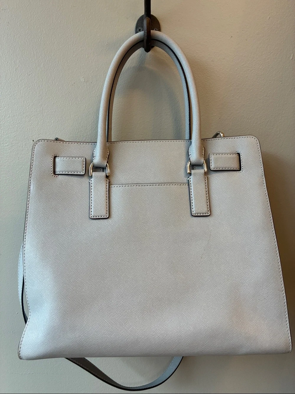 Michael Kors Dillon Light Grey Saffiano Satchel with Shoulder Strap - Picture 5 of 9